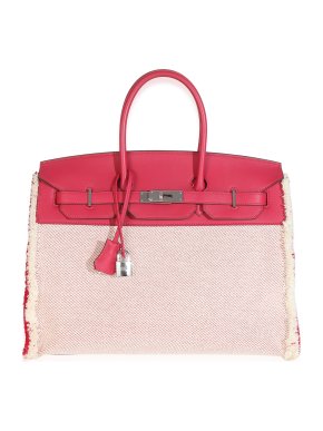 Hermes Hermès  Swift Twill H Fray Fray Birkin 35 PHW