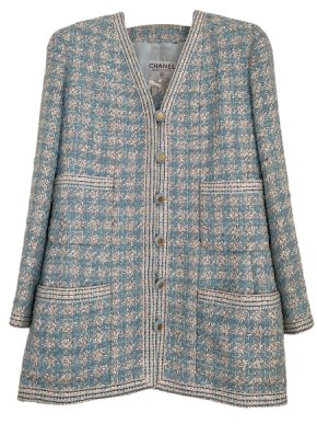 Chanel Vintage Blue Tweed Suit