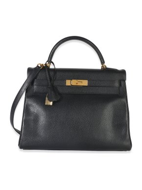 Hermes Hermès  Black Ardennes Vintage Kelly  32 GHW
