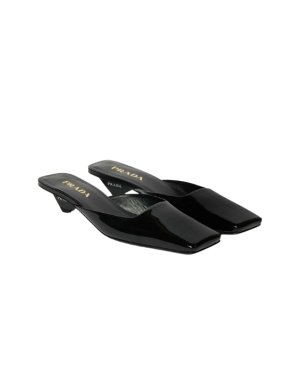Prada Black Heeled Mules