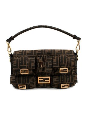 Fendi Monogram Canvas Multi-Pocket Baguette Bag