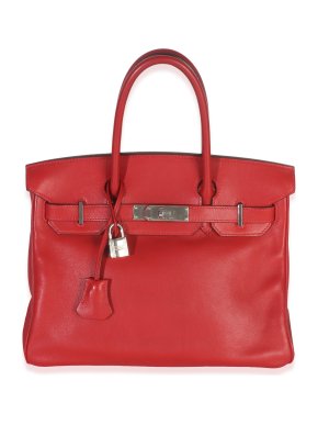 Hermes Hermès  Swift Birkin 30 PHW Rouge Casaque