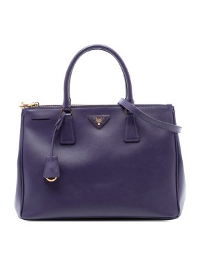 Prada Purple Medium Saffiano Lux Galleria Double Zip Satchel