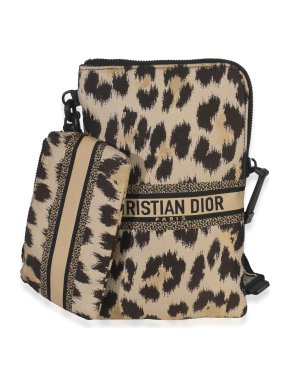 Christian Dior Leopard Technical Fabric DiorTravel Pouch Set