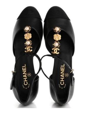 Chanel Embellished Black Sandals
