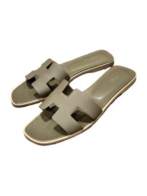 Hermes Etoupe Epsom Oran Sandals