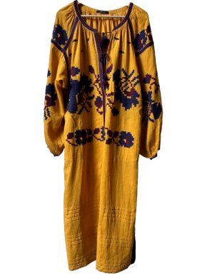 Vita Kin Yellow Linen Kaftan Dress