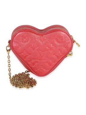 Louis Vuitton  Lambskin Embossed Sac Coeur Heart On Chain Bag