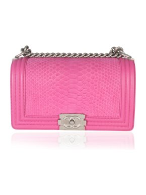 Chanel Matte Python Old Medium Boy Bag