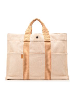 Hermes Orange Canvas Fourre Tout MM