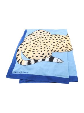 Hermes Printed Pareo Stall Leopard Cotton