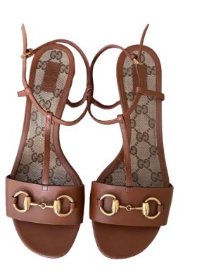 Gucci Tan Leather Horsebit Sandals 1