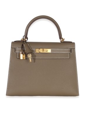 Hermes Hermès Epsom Sellier Kelly 28 GHW Etoupe