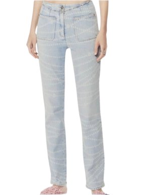Chanel Printed Straight Jeans
