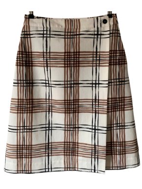 Margaret Howell Check Linen Wrap Skirt