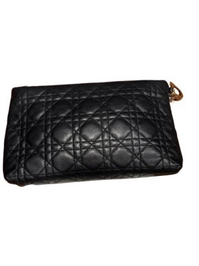 Dior Black Cannage  Leather Pouch