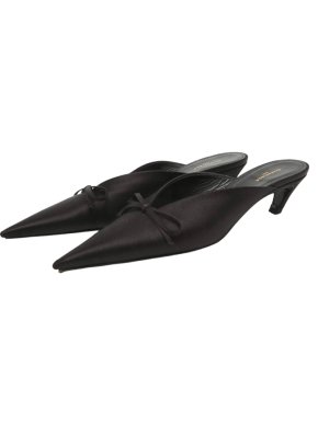Balenciaga Black Satin Mules