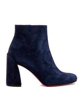 Louboutin Blue Suede Ankle Boots