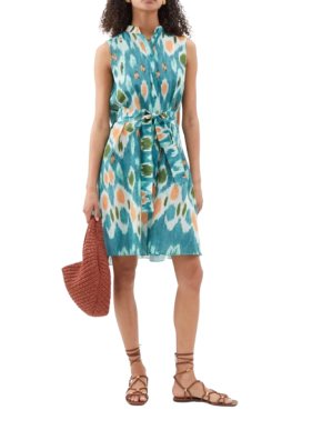 Erdem Ikat Print Linen Dress