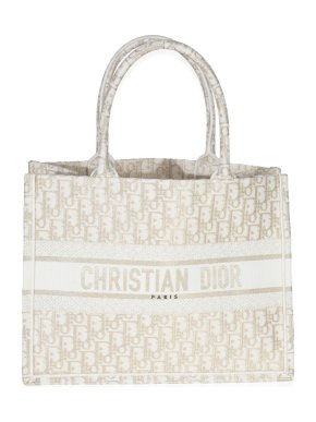 Christian Dior  Oblique Embroidery Medium Book Tote