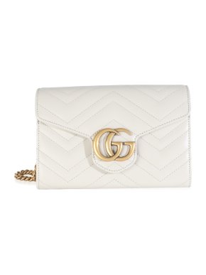 GucciCalfskin Matelasse GG Marmont Chain Wallet