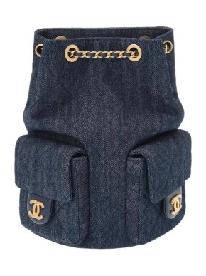 Chanel Blue Denim Backpack
