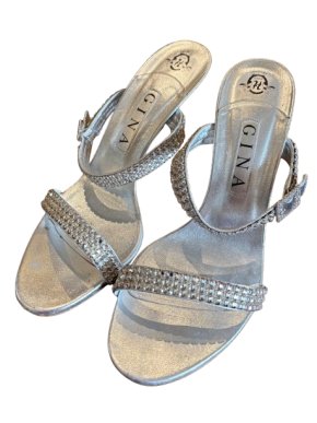 Gina Embellished Silver Sandals