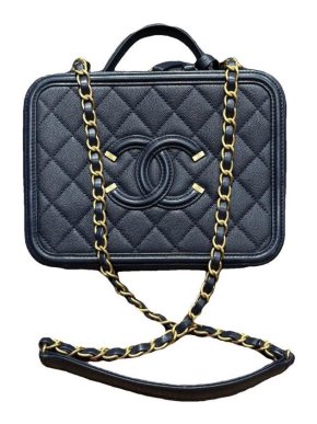 Chanel Blue Quilted Vanity Bag