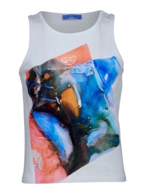 Mugler Printed Cotton Tank Top