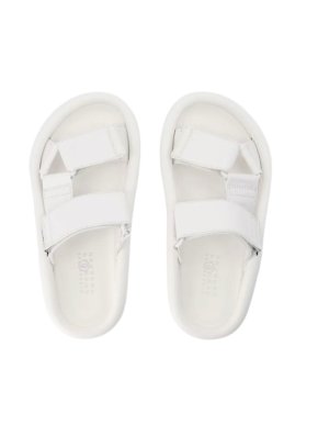 MM6 White Leather Sandals