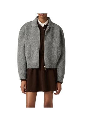 Miu Miu Grey Cashmere Blend Cardigan