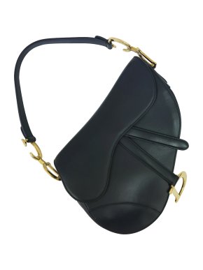 Dior Black Leather Saddle Bag