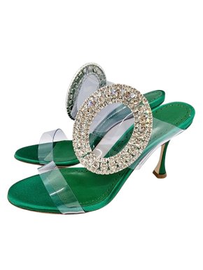 Manolo Blahnik Jimmy Choo Oversized Crystal Buckle Sandals