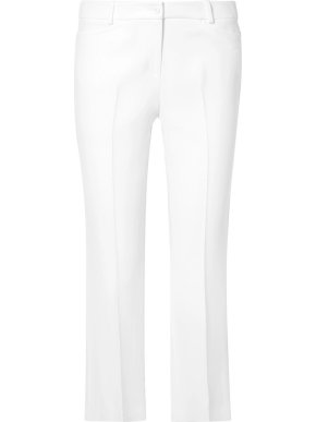 Michael Kors White Crepe Cropped Trousers