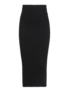 Isabel Benenato Black Stretch Midi Skirt