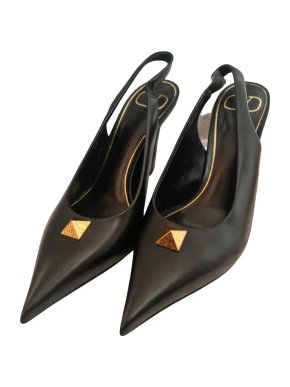 Valentino Black Slingback Heeled Sandals