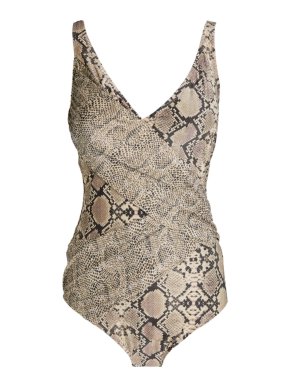Gottex Multi Python Shaped Surplice One Piece Swimsuit