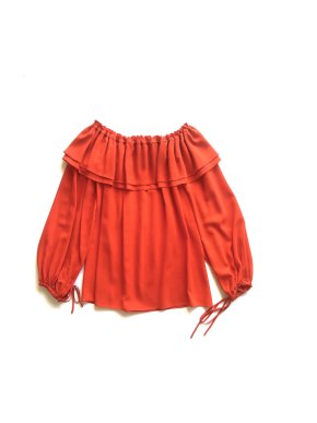 Michael Kors Red Off The Shoulder Crepe Top