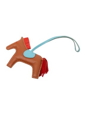 Hermes Tan Milo Lambskin Grigri Rodeo Pegase Bag Charm MM