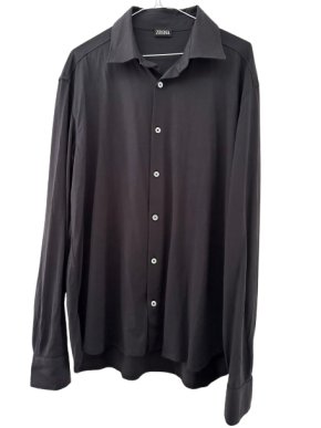 Zegna Dark Navy Cotton Shirt