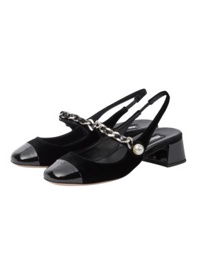Miu Miu Black Slingback Pumps
