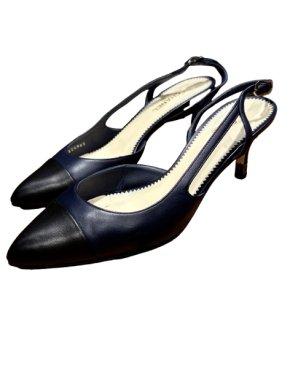 Chanel Bicolour Leather Slingback Sandals