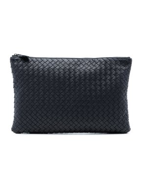 Bottega Veneta Black Nappa Intrecciato Clutch