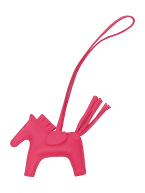 Hermes Rose Mexico Milo Lambskin GriGri Rodeo Bag Charm PM