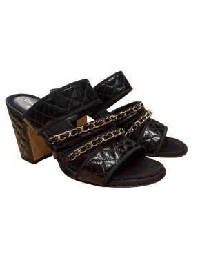 Chanel Chain Embellished Strap Sandals