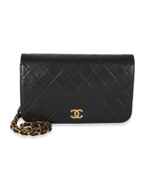 Chanel  Vintage Black Quilted Lambskin Full Flap Bag