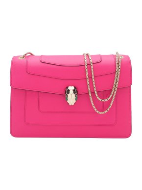 Bvlgari Pink Medium Calfskin Serpenti Forever Shoulder Bag