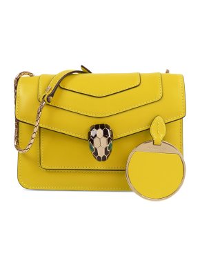 Bvlgari Yellow Calfskin Serpenti Forever Crossbody