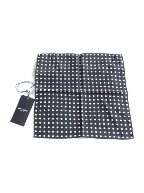 Saint Laurent Polka Dot Silk Square 32x32cms