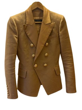 Balmain Silk/Cotton Double Breasted Blazer